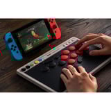 8BitDo Arcade Controller Grijs/rood, 2.4 GHz / Bluetooth / USB, Nintendo Switch, Pc