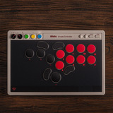 8BitDo Arcade Controller Grijs/rood, 2.4 GHz / Bluetooth / USB, Nintendo Switch, Pc