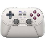 8BitDo Pro 3 Bluetooth Gamepad Lichtgrijs/rood, Switch 1 & 2, PC, Android, 2.4 GHz / Bluetooth / USB