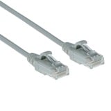 ACT Connectivity LSZH U/UTP CAT6 datacenter slimline patchkabel snagless met RJ45 connectoren Grijs, 1 meter