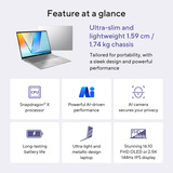 ASUS Vivobook S16 S3607QA-SH042W 16"  Copilot+ laptop Grijs | Qualcomm Snapdragon X X1-26-100 | Qualcomm Adreno GPU | 16 GB | 512 GB SSD