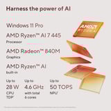 ASUS Zenbook 14 UM3406GA-QD031W 14"  Copilot+ laptop Zwart | Ryzen AI 7 445 | Radeon 840M | 32 GB | 1 TB SSD