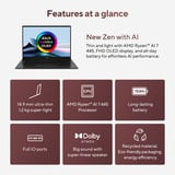 ASUS Zenbook 14 UM3406GA-QD031W 14"  Copilot+ laptop Zwart | Ryzen AI 7 445 | Radeon 840M | 32 GB | 1 TB SSD