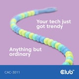 Club 3D USB-C Beaded Cable Blue, 2 meter kabel Roze