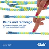 Club 3D USB-C Beaded Cable Blue, 2 meter kabel Roze