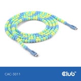 Club 3D USB-C Beaded Cable Blue, 2 meter kabel Roze