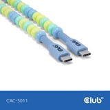 Club 3D USB-C Beaded Cable Blue, 2 meter kabel Roze