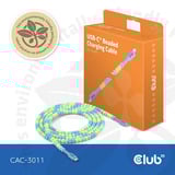 Club 3D USB-C Beaded Cable Blue, 2 meter kabel Roze