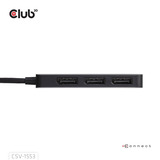 Club 3D USB-C naar 3x DisplayPort hub Zwart