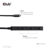 Club 3D USB-C naar Triple DisplayPort MST Hub Zwart, 4K60Hz