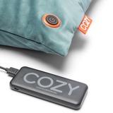 Cozy Una Velvet 45 x 45 cm draadloos warmtekussen Blauwgroen, Powerbank 5000 mAh