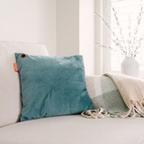 Cozy Una Velvet 45 x 45 cm draadloos warmtekussen Blauwgroen, Powerbank 5000 mAh