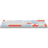 HelloGanss HS108T White Feather RGB mechanisch toetsenbord Wit, US lay-out (QWERTY), Gateron Yellow, 100%, RGB leds, PBT Doubleshot keycaps, hot swap, 2,4 GHz / Bluetooth / USB-C