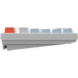 HelloGanss HS108T White Feather, toetsenbord Wit/lichtblauw, US lay-out, Gateron Yellow, RGB leds, PBT Doubleshot keycaps, hot swap, 2,4 GHz / Bluetooth / USB-C