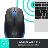 Logitech M190 Full-size wireless mouse Blauw, 1000 dpi