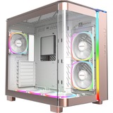 Montech KING 95 PRO midi tower behuizing Roségoud/wit | 2x USB-A | 1x USB-C | RGB | Tempered Glass