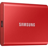 SAMSUNG Portable T7, 2 TB externe SSD Rood, MU-PC2T0R/WW, USB 3.2 Gen.2 (10 Gbps)