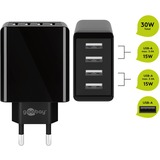 goobay 4-Way USB Charger (30 W) Zwart
