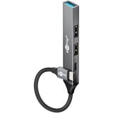 goobay Slanke USB-hub met 4 poorten, USB-C naar USB-C/USB-A, 5 Gbit/s Lichtgrijs