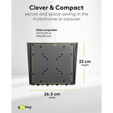 goobay TV Wall Mount Caravan FIXED (M), 23 to 42 inch wandmontage  Zwart