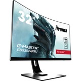 iiyama G-Master Red Eagle GB3266QSU-B1 32" Curved Gaming Monitor Zwart, 2x HDMI, 2x DisplayPort, 2x USB-A 2.0, 2x USB-A 3.2 (5 Gbit/s), 144 Hz
