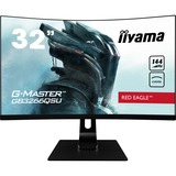 iiyama G-Master Red Eagle GB3266QSU-B1 32" Curved Gaming Monitor Zwart, 2x HDMI, 2x DisplayPort, 2x USB-A 2.0, 2x USB-A 3.2 (5 Gbit/s), 144 Hz