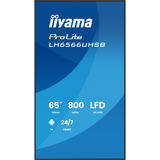 iiyama ProLite LH6566UHSB-B1AG 65" 4K Ultra HD Public Display Zwart, HDMI, USB-C, LAN, WiFi, Audio, Android