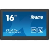 iiyama ProLite T1624MSC-B1 15.6" touchscreen monitor Zwart, Touch, HDMI, Audio, USB