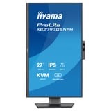 iiyama ProLite XB2797QSNPH-B1 27" monitor Zwart, HDMI, DisplayPort, USB-C, LAN, Audio, Webcam