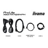 iiyama ProLite XB2797QSNPH-B1 27" monitor Zwart, HDMI, DisplayPort, USB-C, LAN, Audio, Webcam
