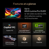 ASUS ProArt P16 H7606GP-SR010X 16"  Copilot+ laptop Zwart | Ryzen AI 9 465 | RTX 5070 | 32 GB | 1 TB SSD | Touch