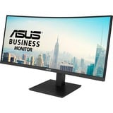 ASUS VA34VCPSR 34" Curved UltraWide monitor Zwart, 100 Hz, HDMI, DisplayPort, Audio, LAN, USB-C
