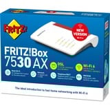 FRITZ! Box 7530 AX International router Wit/rood, Mesh Wi-Fi