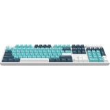 HelloGanss HS108T GC16, toetsenbord Wit/donkerblauw, US lay-out, Gateron Yellow, RGB leds, PBT Doubleshot keycaps, hot swap, 2,4 GHz / Bluetooth / USB-C