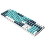 HelloGanss HS108T GC16, toetsenbord Wit/donkerblauw, US lay-out, Gateron Yellow, RGB leds, PBT Doubleshot keycaps, hot swap, 2,4 GHz / Bluetooth / USB-C