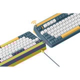 Iqunix A80 Explorer Wireless Mechanical Keyboard, gaming toetsenbord Donkerblauw/donkergeel, US lay-out, Gateron Brown, RGB leds, 80% (TKL), Hot-swappable, PBT, 2.4GHz | Bluetooth 5.1 | USB-C