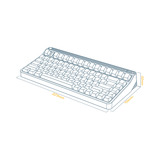 Iqunix A80 Explorer Wireless Mechanical Keyboard, gaming toetsenbord Donkerblauw/donkergeel, US lay-out, Gateron Brown, RGB leds, 80% (TKL), Hot-swappable, PBT, 2.4GHz | Bluetooth 5.1 | USB-C