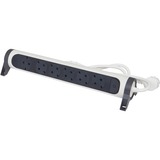 Legrand Monteerbare en draaibare meervoudige premium contactdoos stekkerdoos Wit (mat)/zwart (mat), 6-voudig, 1,5 meter snoer