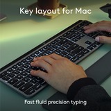 Logitech MX Keys S for Mac toetsenbord Lichtgrijs, US-International lay-out (QWERTY), 100%, Bluetooth Low Energy