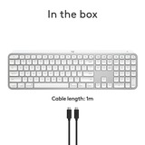 Logitech MX Keys S for Mac toetsenbord Lichtgrijs, US-International lay-out (QWERTY), 100%, Bluetooth Low Energy