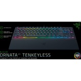 Razer Ornata V3 TKL, gaming toetsenbord Zwart, US lay-out, Razer Hybrid-Mecha-Membrane