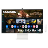 Samsung M8 32" Smart Monitor M80F UHD 4K Wit, 1x HDMI, 1x USB-C, 2x USB-A, 1x HDMI, USB-C, USB-A, Wi-Fi, Bluetooth, Webcam