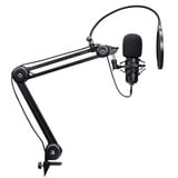 Trust GXT270 Emita+ II+ Streamingmicrofoon & Arm Zwart, Uitschuifbare arm