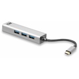 ACT Connectivity 3-Poorts USB-C 3.2 (USB 3.0) Hub met Gigabit ethernet poort usb-hub Grijs