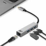 ACT Connectivity 3-Poorts USB-C 3.2 (USB 3.0) Hub met Gigabit ethernet poort usb-hub Grijs