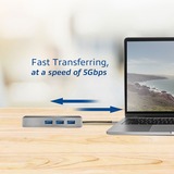 ACT Connectivity 3-Poorts USB-C 3.2 (USB 3.0) Hub met Gigabit ethernet poort usb-hub Grijs