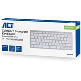 ACT Connectivity Portable Toetsenbord Bluetooth Grijs, US lay-out, Scissor, Bluetooth 3.0