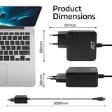 ACT Connectivity USB-C laptoplader 65W met Power Delivery-profielen, 2 meter Zwart