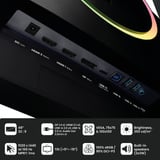 Arozzi Nova Curved 49" v2 UltraWide gaming monitor Zwart, 1x DisplayPort, 2x HDMI, 1x USB-C, 2x USB-A, 165 Hz