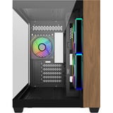 Cooler Master Elite 481 Wood midi tower behuizing Zwart/houtkleur | 2x USB-A | 1x USB-C | Tempered Glass